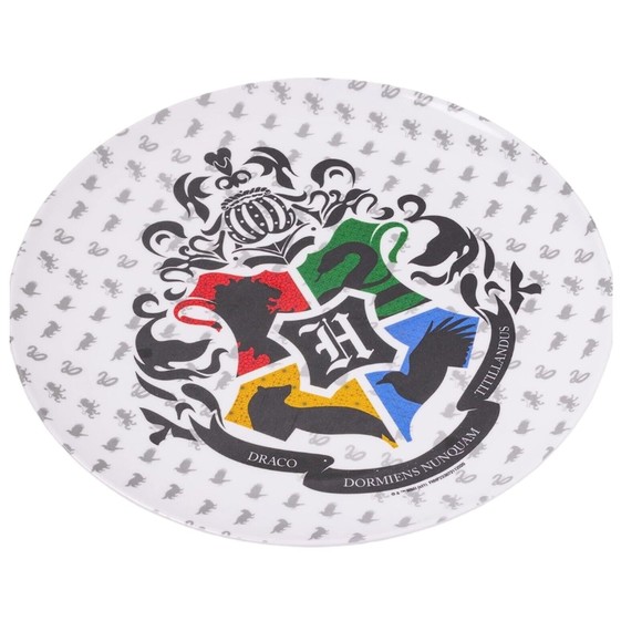 Harry Potter Melamine 10” Dinner Plates Hogwarts Crest Set Of 4 New - Picture 2 of 6